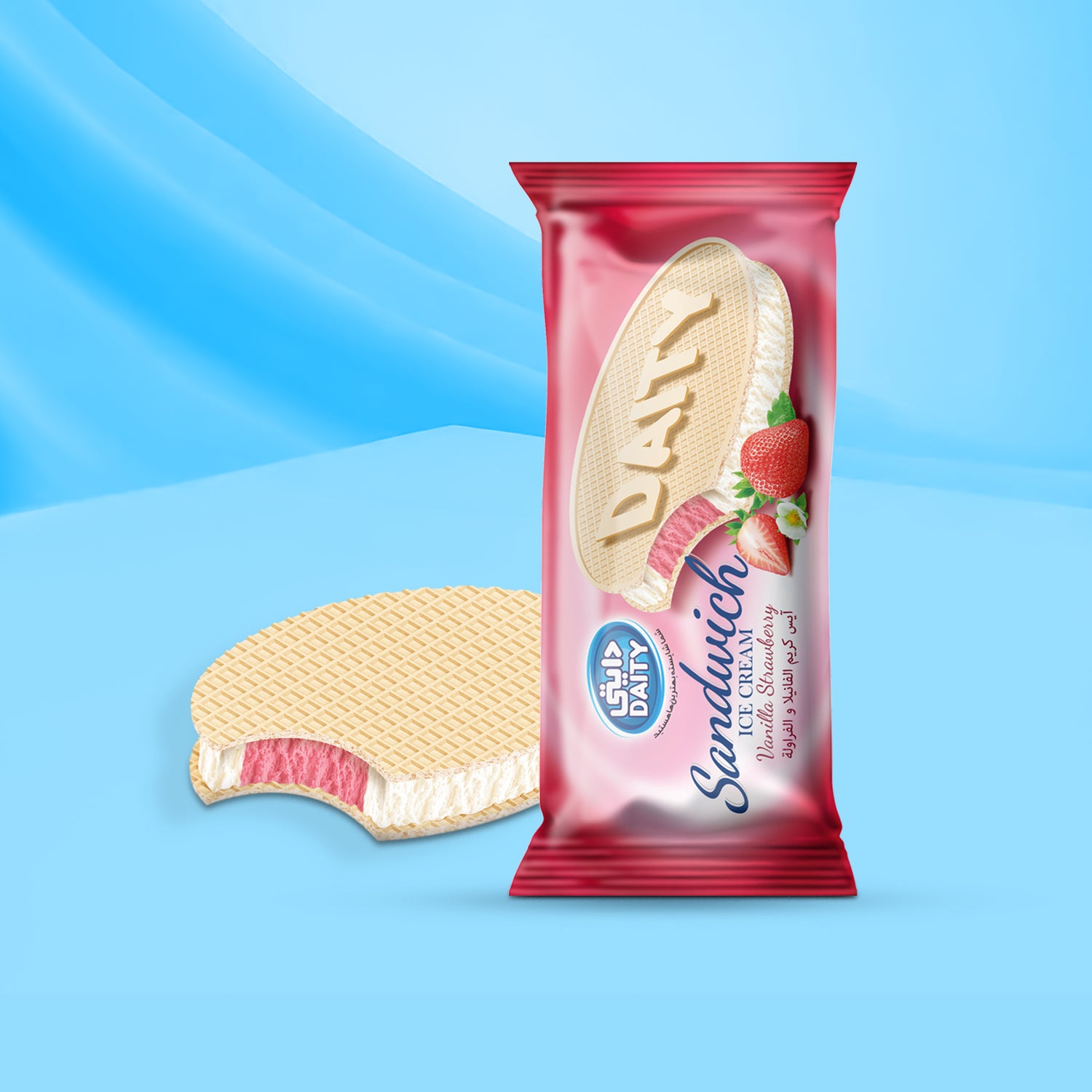 Sandwich Vanilla & Strawberry Ice Cream